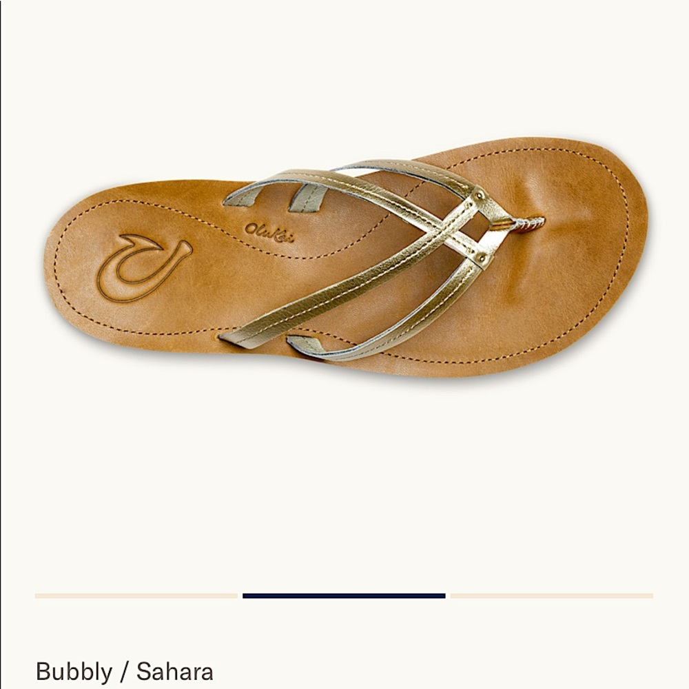 NEW Olukai Sahara Leather Sandals gold tan 9 39